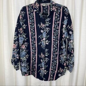 Vintage 90’s krazy Kat floral button down blouse